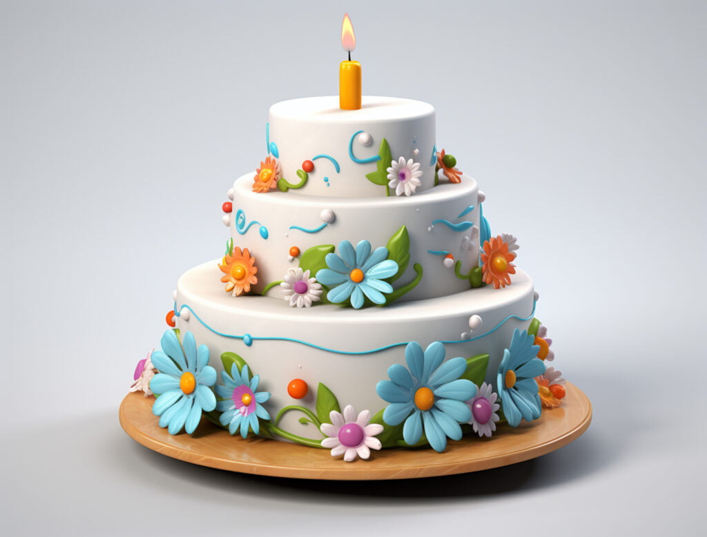 20 Stunning Anniversary Cake Images to Inspire Your Perfect Celebration 13 view 3d delicious looking cake with candle flowers